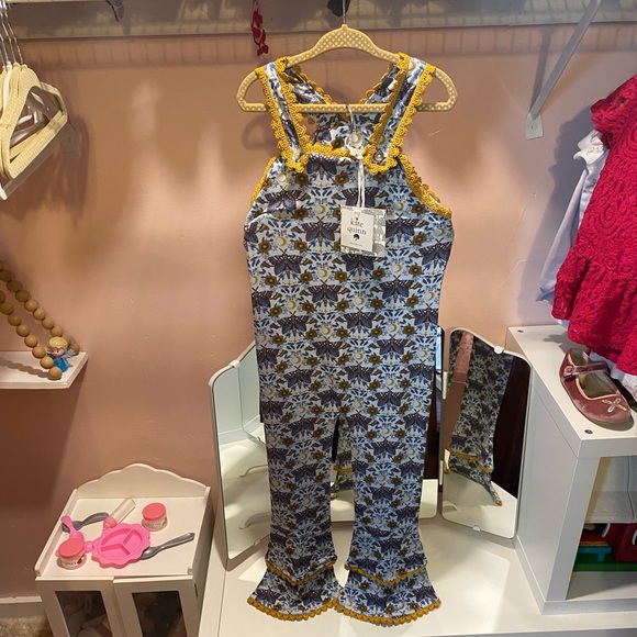 NWT Kate Quinn Lace Jumpsuit Blue Night Butterfly / Moth - Picture 2 of 2